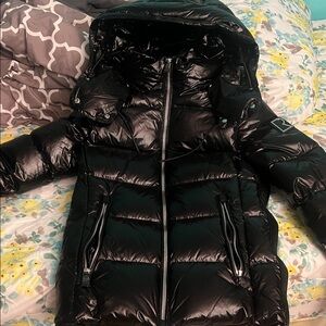 RUDSAK Shiny Black Hooded Puffer Coat